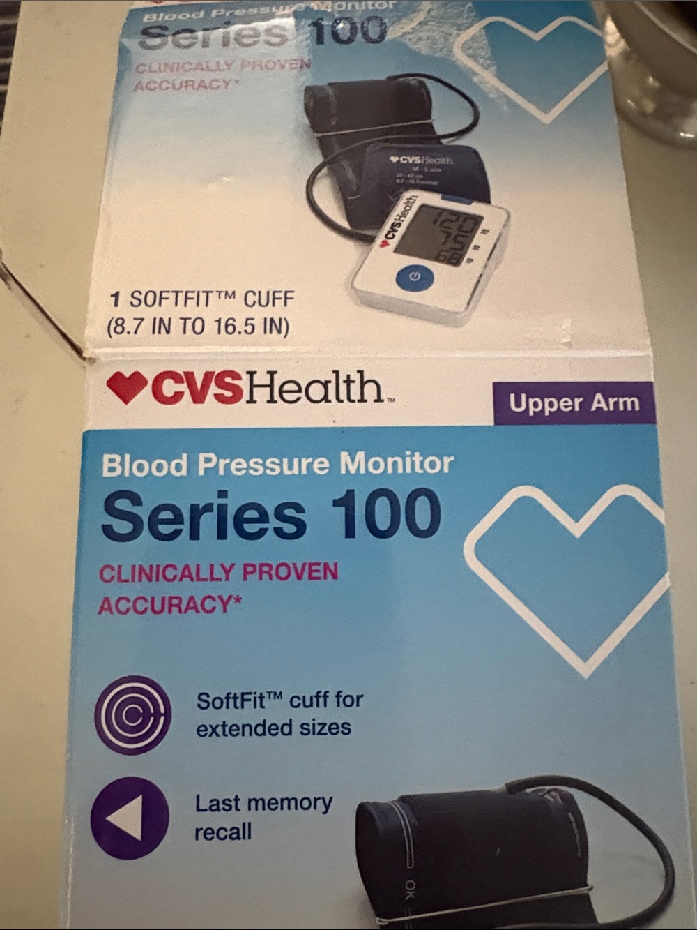 CVS Health White Digital Blood Pressure Monitor with Cuff - Picture 2 of 6